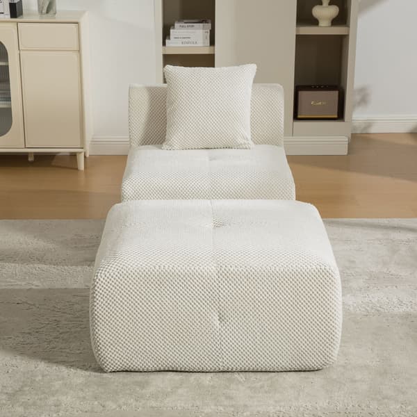 HOMAIRE modulsoffa i chenille med högelastiskt skum, beige Beige