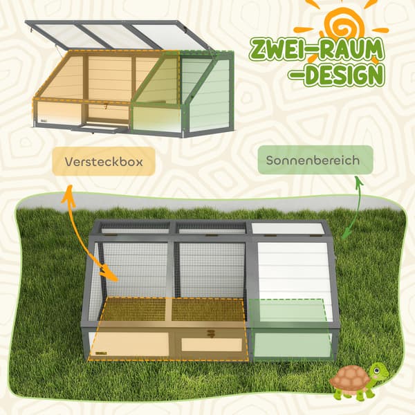 HOMAIRE Schildpaddsbur utomhus, markfri design, vit, 120x55x50 cm, lättöppnad, robust Vit