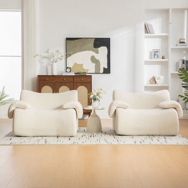 HOMAIRE modulär kompressionssoffa i chenille, beige Beige 120 x 92.5 x 73.5 cm