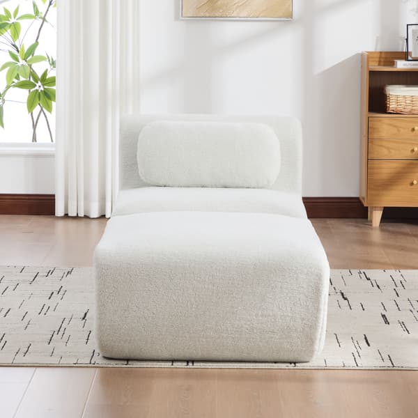 HOMAIRE modulsoffa i chenille med högelastiskt skum, elfenbensvit Ivory 79 x 177 x 71 cm