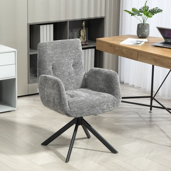 HOMAIRE Polstersessel, mörkgrå, roterbar, modern design, max 120 kg Mörkgrå
