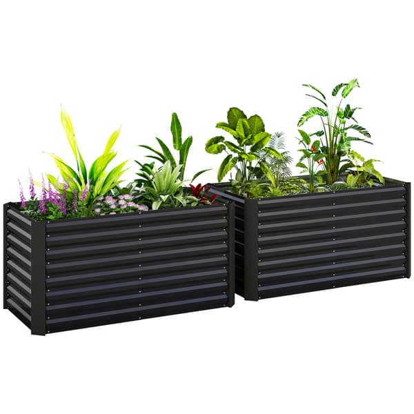 HOMAIRE 2-pack höjdbäddar i mörkgrått stål, extra djupa 120x60x60 cm Mörkgrå