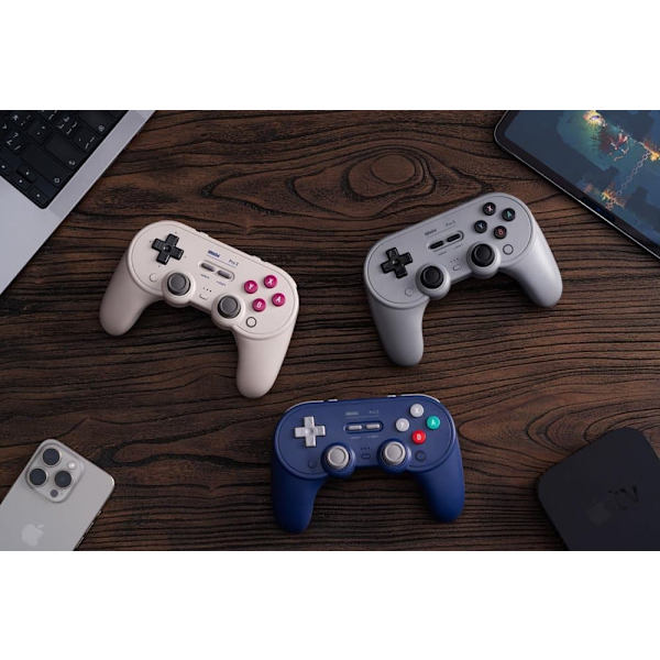 8BitDo Pro 3 Bluetooth-kontroller för Switch/Switch 2 classic beige