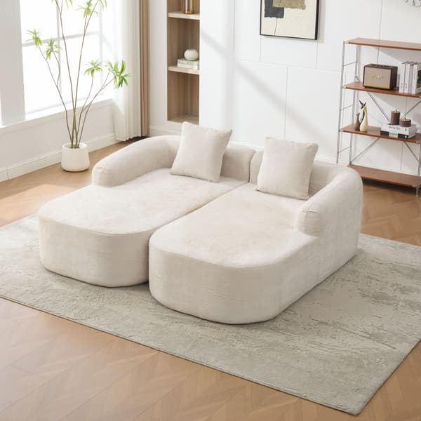 HOMAIRE modulsoffa i chenille med 30D högelastiskt skum, beige Beige