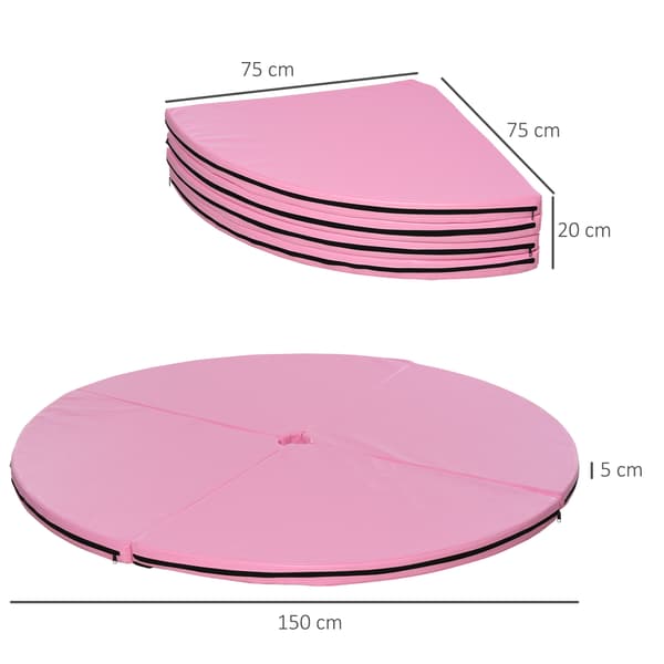 HOMAIRE Pole Dance-matta, 5 cm tjock rund plastmatta, 150 cm, rosa Rosa