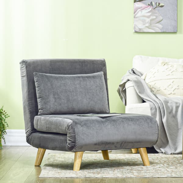 HOMAIRE 2-i-1 fåtölj med bäddfunktion, grå, 72x78x79 cm Grå 72 x 78 x 79 cm