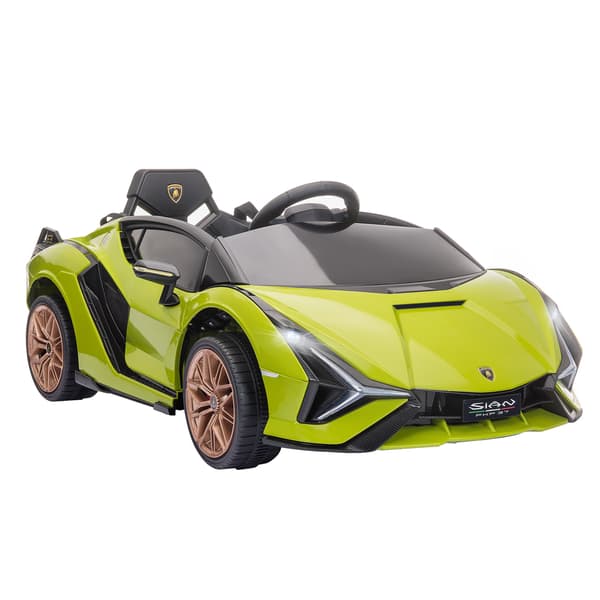 HOMAIRE Lamborghini barnelbil eldriven 3-5 km/h med fjärrkontroll, grön, för 3-5 år Grön