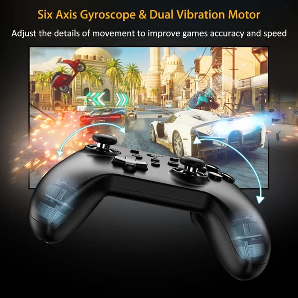 GuliKit KK3 Max, Kingkong 3 Max Controller för Switch, 4 Bakåtknappar, Hall Joysticks & Triggers, svart svart