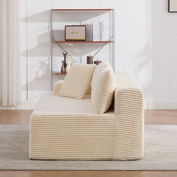 HOMAIRE modulsoffa i chenille med 30D högelastiskt skum, elfenben Ivory