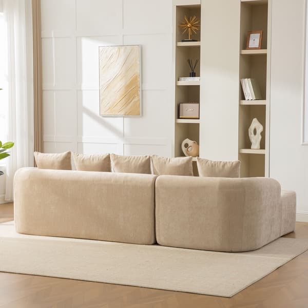 HOMAIRE modulsoffa i chenille med högelastiskt skum, ljus khaki Light Khaki