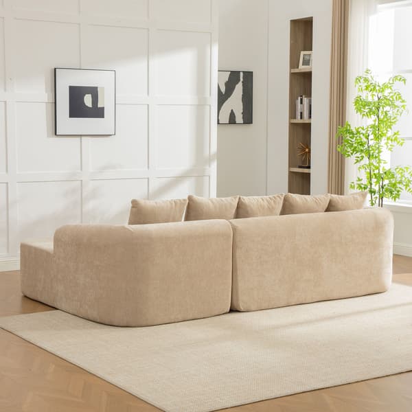 HOMAIRE modulsoffa i chenille med 30D högelastiskt skum, ljus khaki Light Khaki