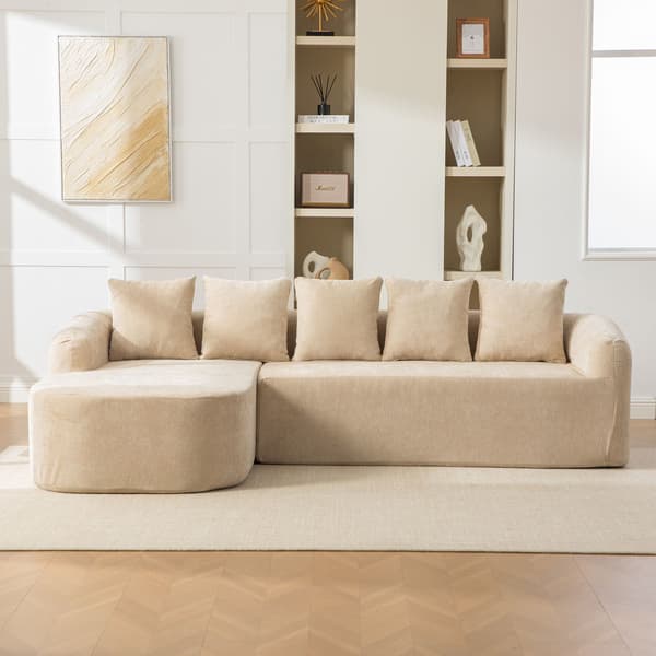 HOMAIRE modulsoffa i chenille med högelastiskt skum, ljus khaki Light Khaki