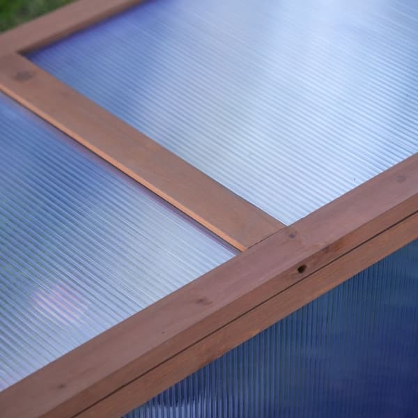 Mini trädhus med PC-panel Lutad design Bra ventilation 100x65x40cm Brun 100 x 65 x 40 cm