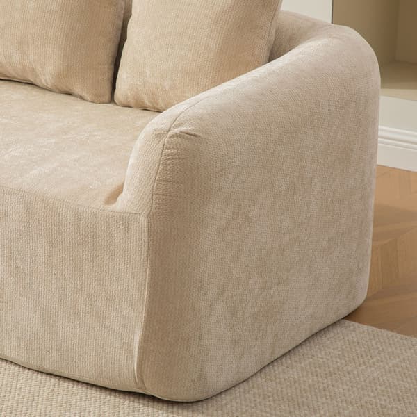 HOMAIRE modulsoffa i chenille med högelastiskt skum, ljus khaki Light Khaki