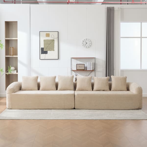 HOMAIRE modulsoffa i chenille med 30D högelastiskt skum, ljus khaki Light Khaki