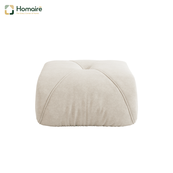 HOMAIRE Elowin Ottoman Chenille Ljusbeige Light beige 78 x 76 x 45 cm