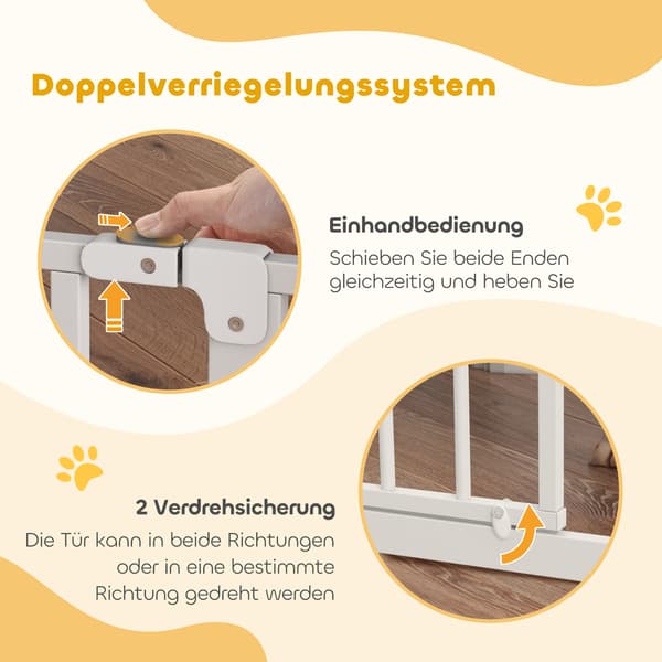 HOMAIRE Hundgrind med tvåvägsöppning, justerbar 75-95 cm, vit, stål och ABS Vit