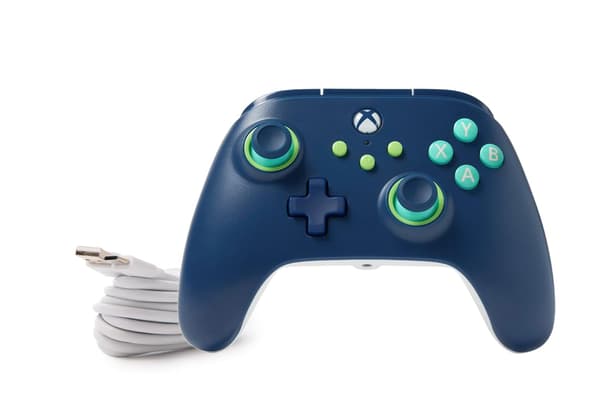 PowerA Wired Controller för Xbox Series X|S - Mariner Blue, gamepad, videospel/spelkontroll, fungerar med Xbox One blå