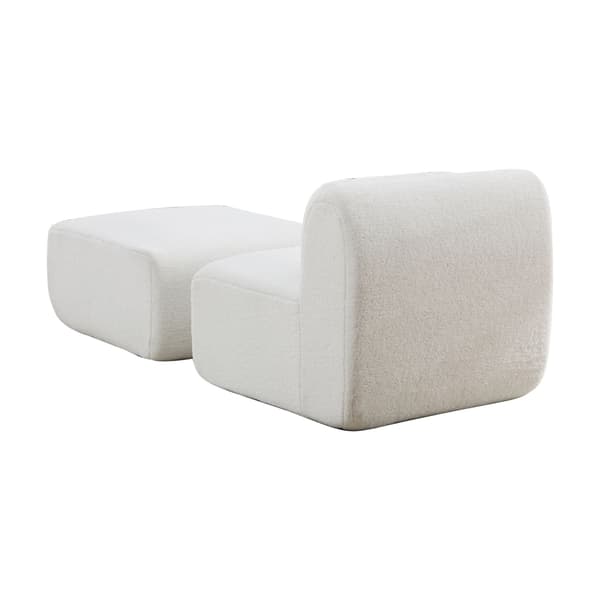 HOMAIRE modulsoffa i chenille med högelastiskt skum, elfenbensvit Ivory 79 x 177 x 71 cm