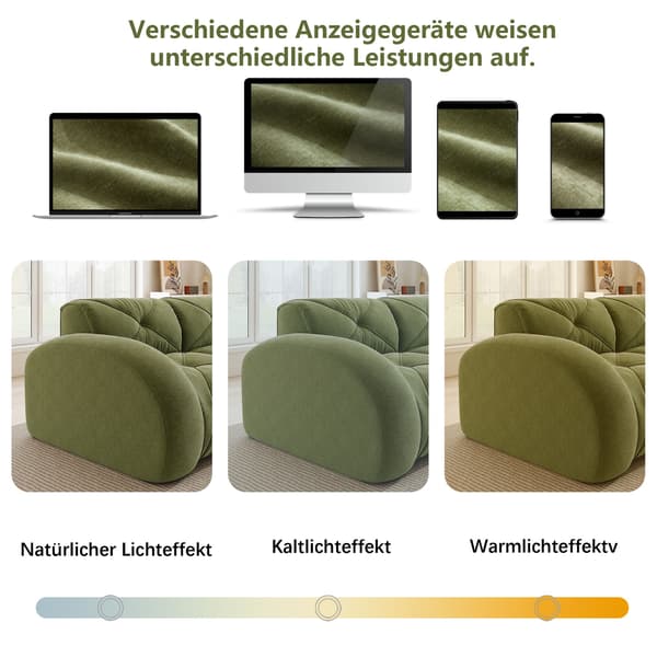 HOMAIRE Elowin Ottoman Chenille Grön Grön 78 x 76 x 45 cm