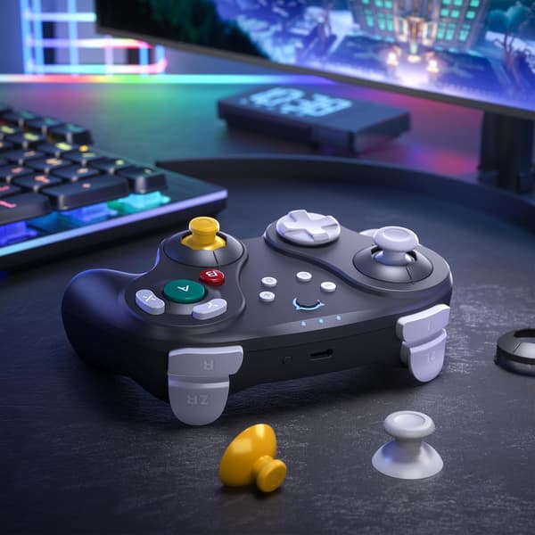 NYXI Warrior GameCube Trådlös Switch Pro Controller svart svart