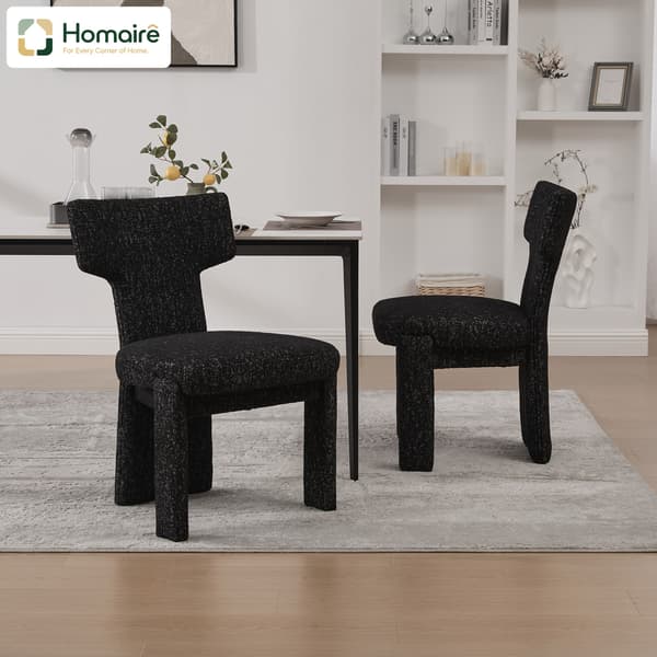 HOMAIRE Chenille matstolar 2-pack med gummiträben, svart/grå Svart+Grå 64 x 56 x 86 cm