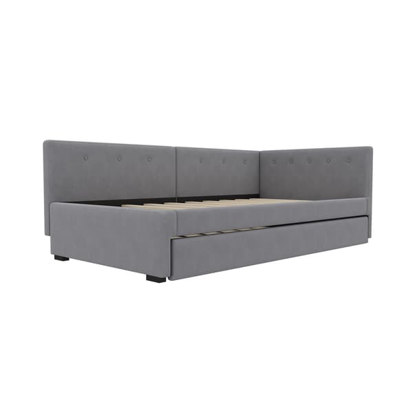 HOMAIRE utdragbar dagbädd med sammet och MDF-ram, grå Grå 210 x 97 x 71 cm