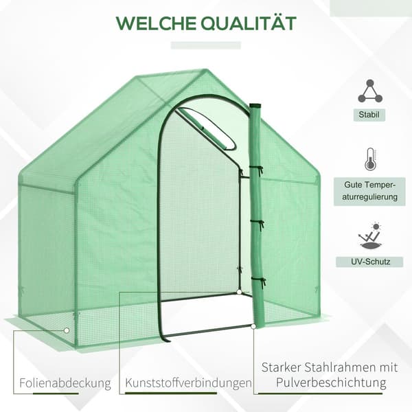 Utomhusstålserre med robust ventilation för växter HOMAIRE Grön 180 x 100 x 168 cm