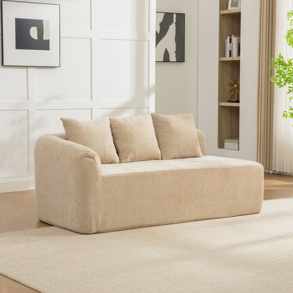 HOMAIRE modulsoffa i chenille med högelastiskt skum, ljus khaki Light Khaki