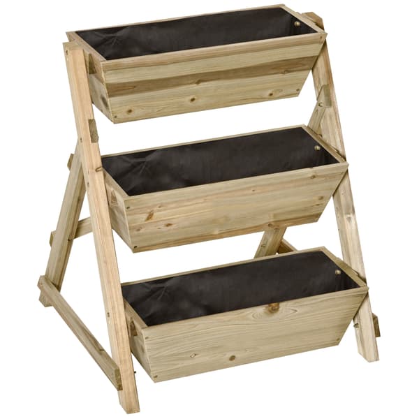 HOMAIRE Trappblombänk i granträ med 3 plan, 71x61x77 cm, grön Grön