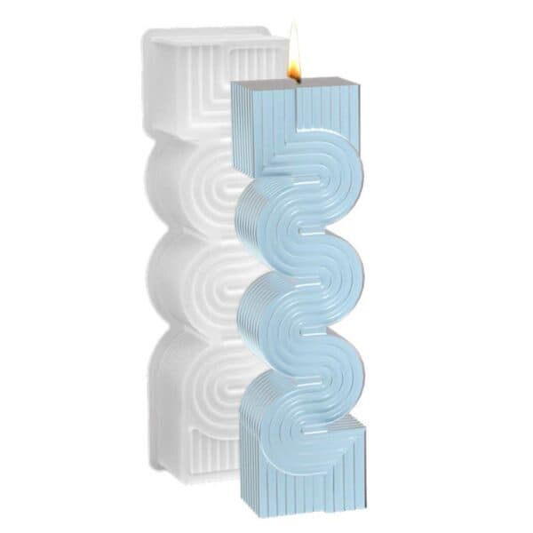 Silikonform for lys DIY Stearinlys Høyt Buet Lys hvit white