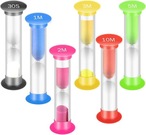 6 st Timglas Timer, Timglas för Barn, Timglas, Köksklocka, ZQKLA