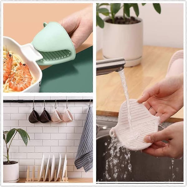 Thick Silicone Pot Holders Heat Resistant for Cooking, Baking, Grilling and BBQ (Grey)