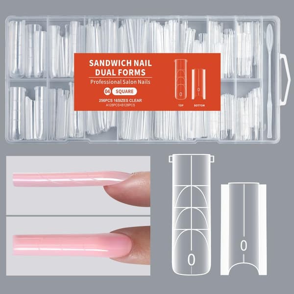 Sandwich Nails Dual Forms - 256 stk lange kistenegleforme til Q 3