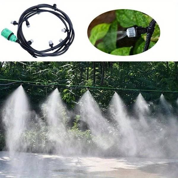 Bevattningssystem - 10/22m Automatisk Sprinklerslang, Multifunktionell Vattenfördelare för Trädgård & Grönsaksland - 10m Grå