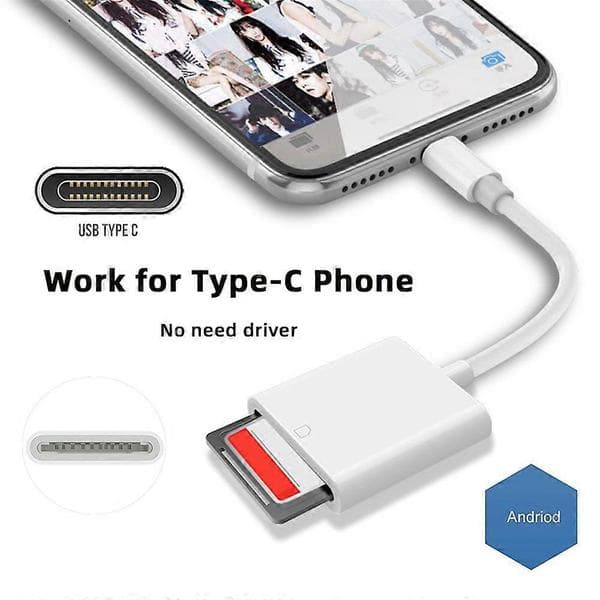 Praktisk og smuk UC-155-SD001 USB 2.0 USB-C til Standard SD SDXC SDHC-kortlæseradapter til MacBook bærbar computer tablet telefon