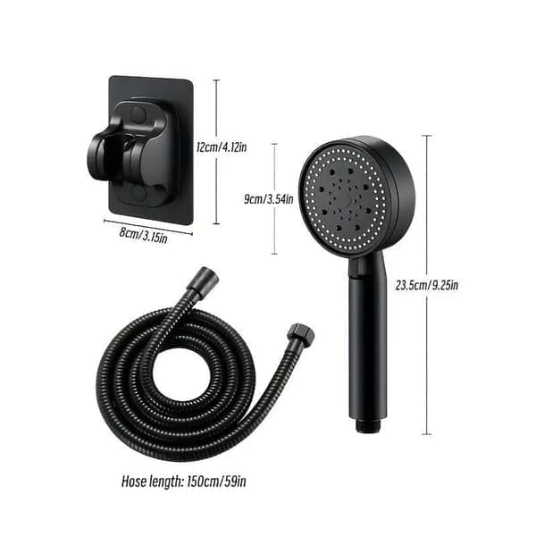 Handheld Shower Head with 5 Modes - Wall-Mounted, Incl. Bracket and Flexible Hose