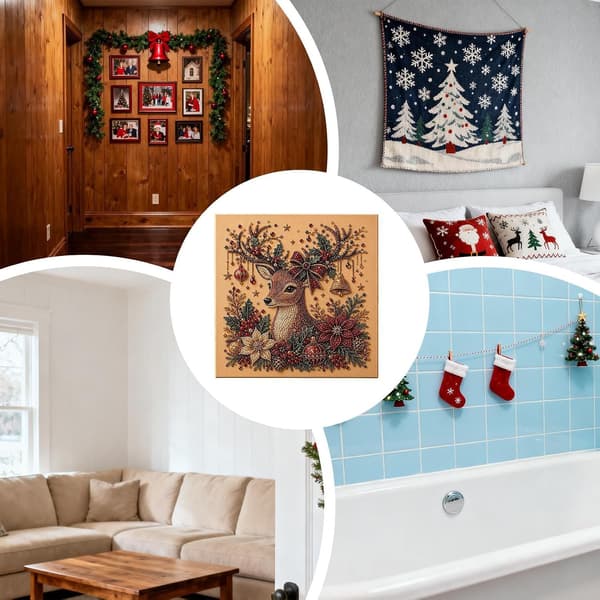 Juleperlekunst-rhinestones- Sesongbasert veggbilde-dekorasjon 18 - 18