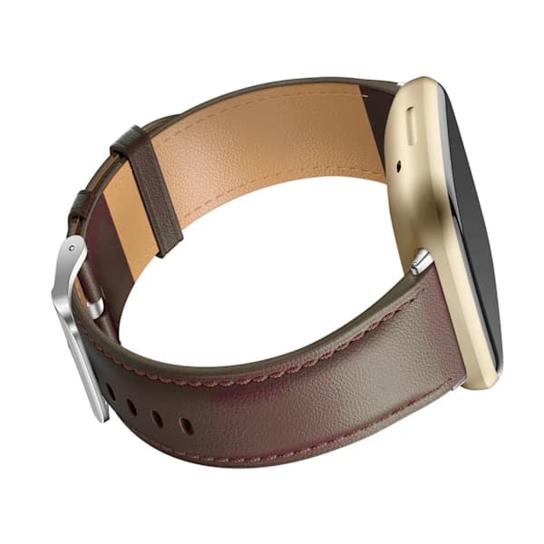Læderrem kompatibel med Fitbit Versa 3/Fitbit Sense 2/Sense-rem, elegant erstatningsrem i ægte læder, brun