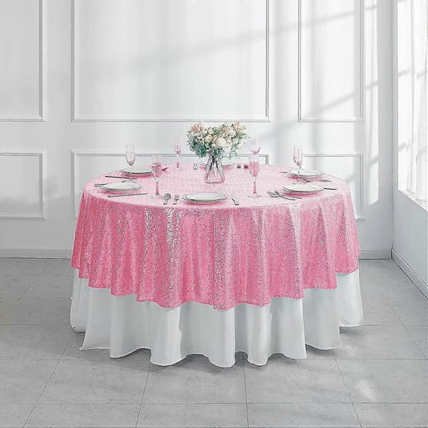Decorative Tablecloth 120 cm, Polyester Tablecloths Compatible with Round Tables, Stain-Resistant Tablecloth