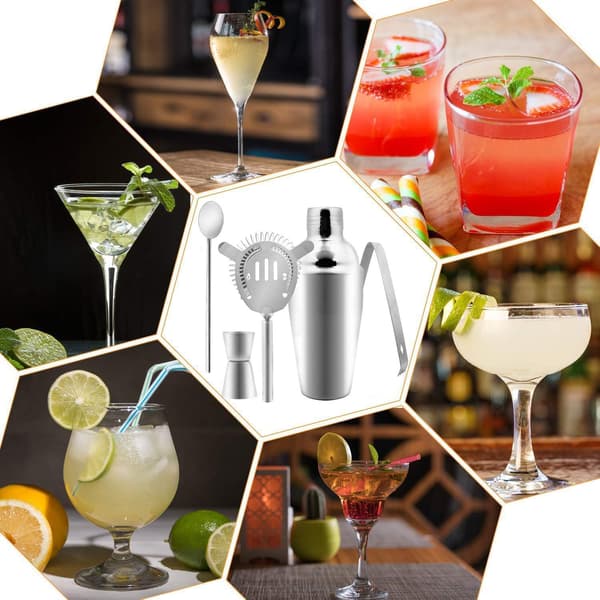 Cocktail Shaker Sæt 5 dele 350ml Rustfri Shakers til Professionelle Bartendere Begyndere