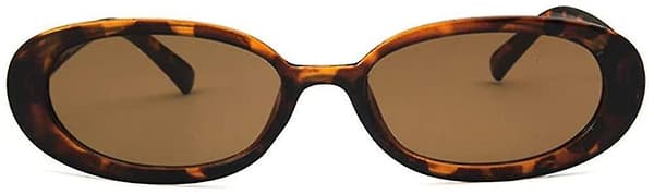 Dame Ovale Ko-mønstrede Små Solbriller Trendy Prikkede Farver Leopard Leopard