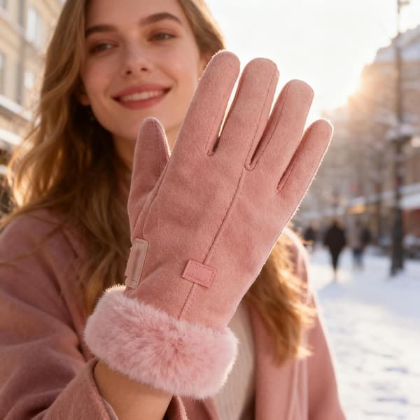 opvarmede handsker skridsikre touchscreen-vanter pink - Rosa