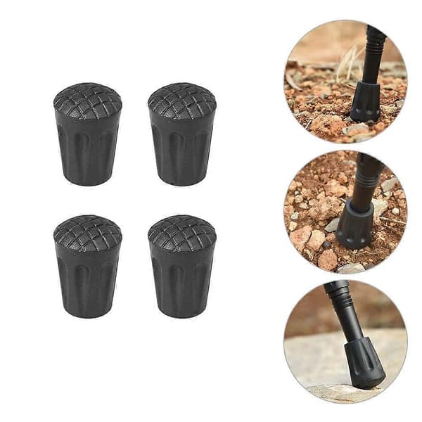 Alpenstock Tip Protection Non-slip Rubber Pole Tips for Hiking 10pcs[DB]
