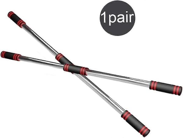 Yoga Sticks Posture Correction Open Back Exercise Aid Stretching Tool 1 Pair Black
