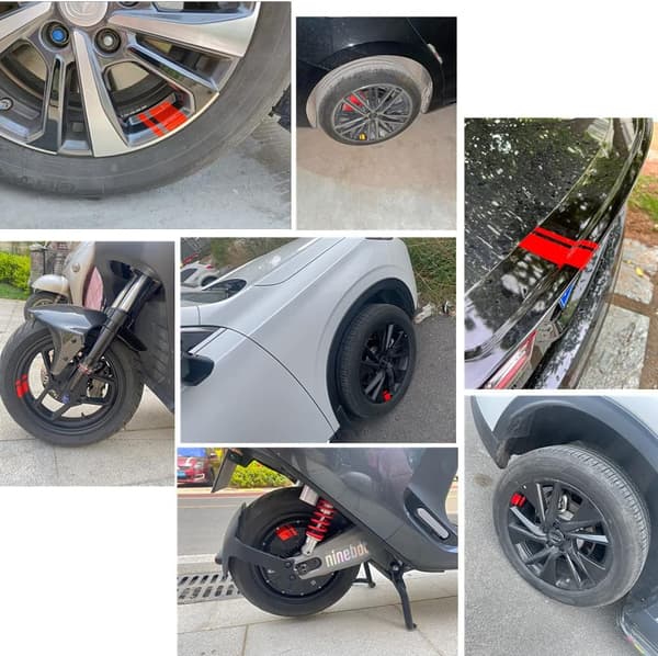Hash Stripe Wheel Decals for 18-21 Inch Wheels, 6 pcs Reflective