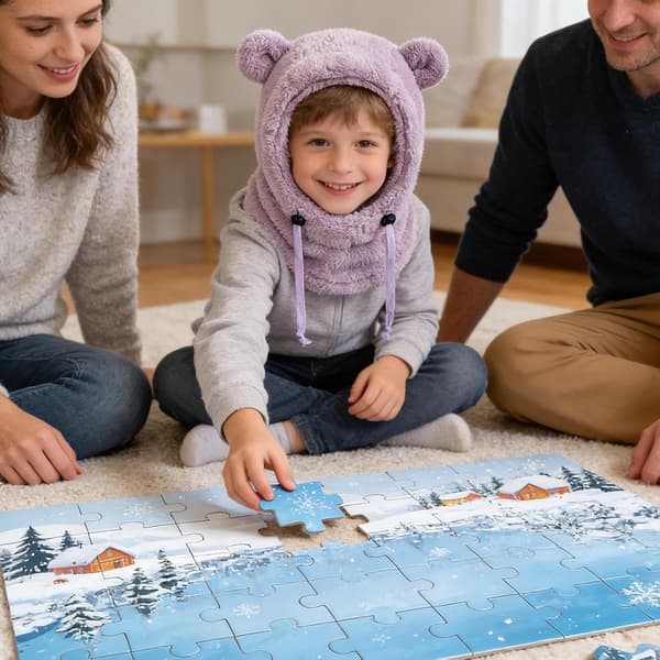 Vinterpannebånd for barn, fleece, varmt hodeplagg, lilla Lila