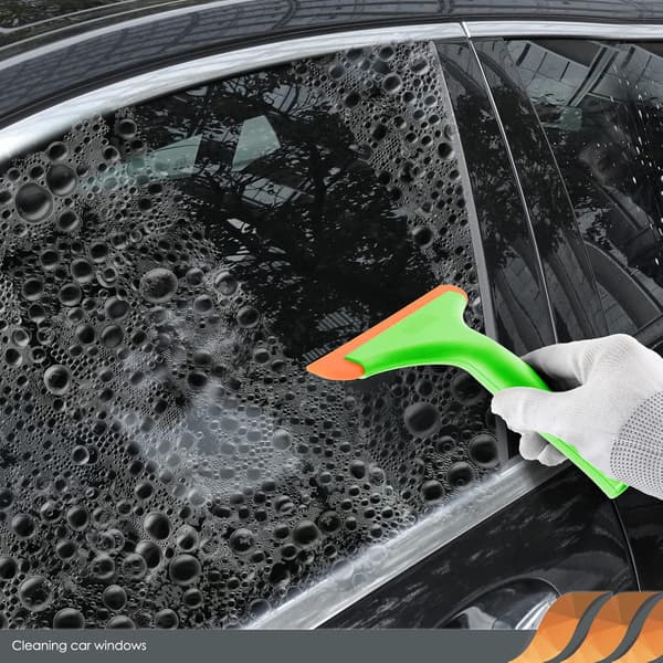 2 pcs Window Squeegees with Handle, Flexible Rubber Squeegee, Shower Wiper, for Glass, Mirrors, Car Windows, Bathroom, 15 cm