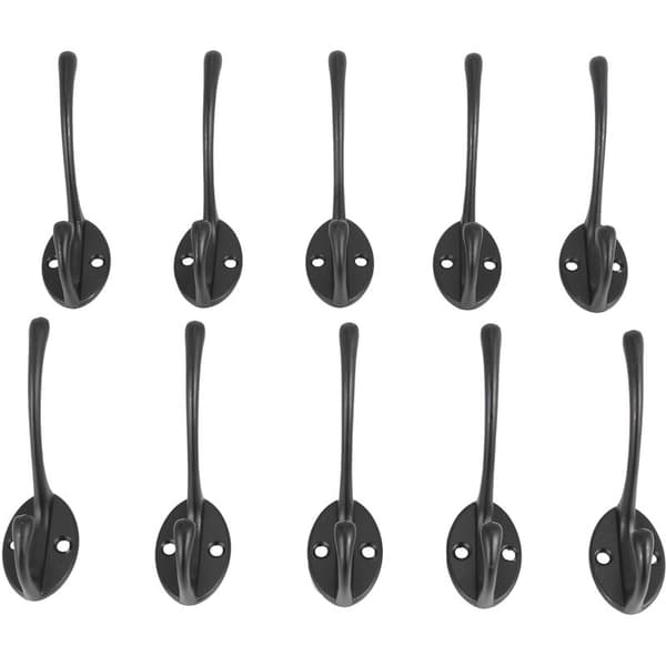 Double Coat Hook 10 pcs Classic Antique Industrial Style Iron Hanger