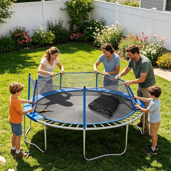 Parasoll Trampolin, regnbeskyttelse, robust svart M Schwarz M